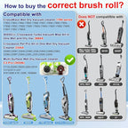 Lemige Brush Filter Replacement Parts for Bissell CrossWave Vacuum 3888A 1785 Pet Pro 2306A Cordless Wet Dry Vac, 2 Pack 2460 Multi-Surface Pet Brush Roll & 1866 Vacuum Filter, Part 1613568 1608684
