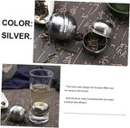 STOBAZA 5pcs Stainless Steel Tea Strainer Seasoning Ball Box Hanging Chain Easy Extraction Filter for Tea Soup Chinese Medicine
