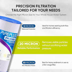 PUREPLUS 20 Micron 10" x 4.5" Whole House Pleated Sediment Filter for Well Water, Replacement Cartridge for GE FXHSC, Culligan R50-BBSA, Pentek R50-BB, DuPont WFHDC3001, W50PEHD, GXWH40L, 3Pack