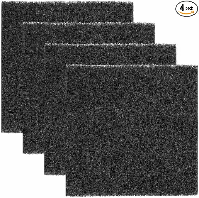 Fan Replacement Filters 4 Pcs Fan Filter Foam Sponge (6" x 6" x 0.39", 50ppi) - Breathable, Soft for Air Compressors Inverter Chassis Vacuum Cleaners