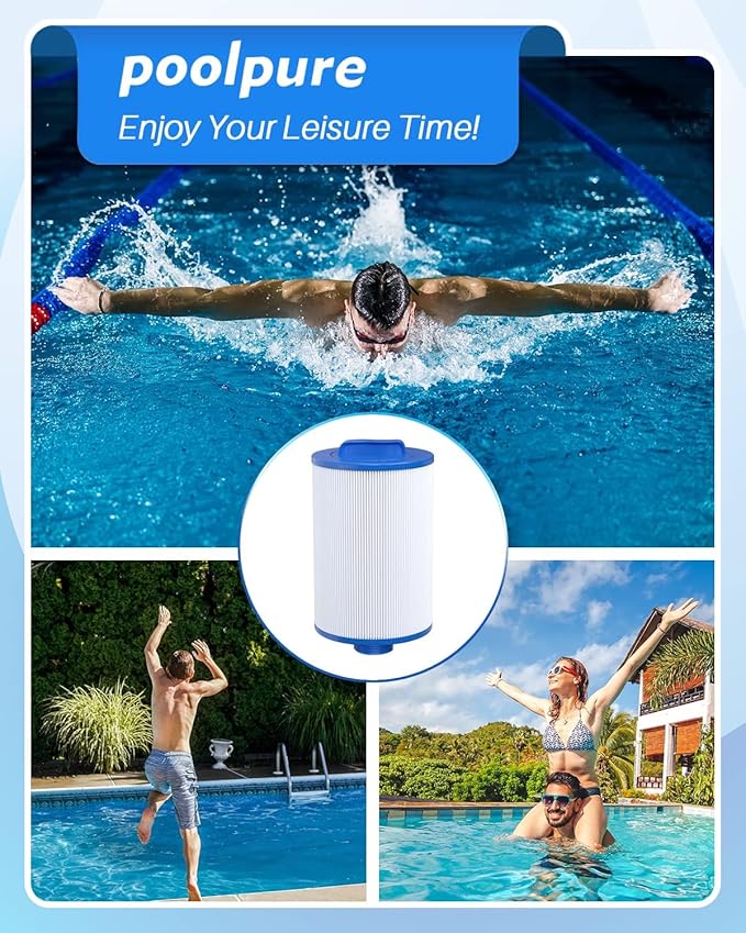 POOLPURE Replacement Filter for PMAX50P4, Unicel 5CH-35,Filbur FC-0300, Baleen AK-90109, Excel Filters XLS-526, Darlly 50353, Pure N Clean PC-0300, SD-00780, SD-00650 Filter Cartridge（1 1/2" MPT） (2)