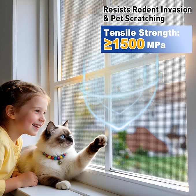 MAGZO 304 Stainless Steel Mesh Screen Roll 35in x 10ft - 22 Mesh Pet Proof Metal Window Screen Replacement, Screen Door Mesh for Patio,Porch,Pet,Cage,Vent Cover,Filter,Gutter Guard,Rodent Protection