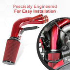 4 inch Cold Air Intake Kit Replacement For Ford F250 F350 F450 F550 Super Duty 2003 2004 2005 2006 2007 Excursion 6.0L V8 Diesel Red Color (2003-2007 Ford F250 F350 F450 6.0L)