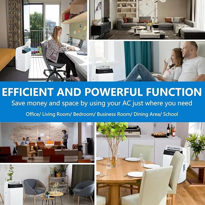 14000 BTU Portable Air Conditioners, 3-IN-1 Free Standing Cooling AC Unit with Fan & Dehumidifier, Quiet Air Condicionado Cooling Up to 750 Sq.Ft, with Remote Control & 24H Timer Function