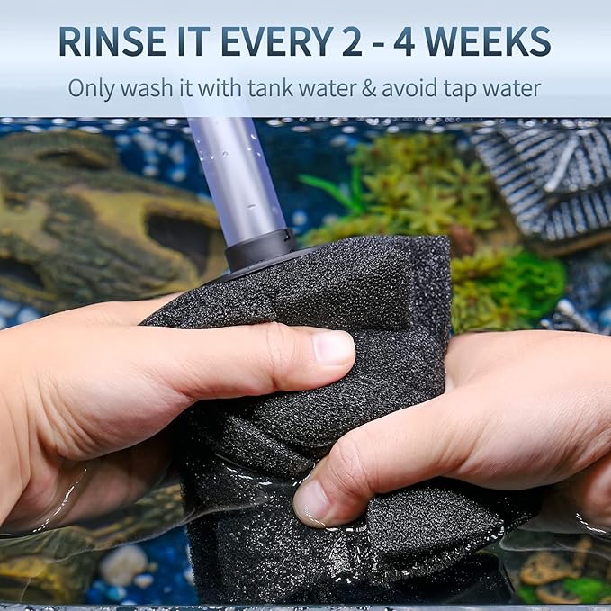 Pawfly Large Aquarium Bio Sponge Filter Quiet Betta Fry Shrimp and Small Fish Foam Filter for Fish Tank up to 60 Gallon, 3 Pack