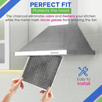 Stove Hood Vent Filter 10.5" x 8.8" 41F 97007696 Fits Nutone & Broan Range Hood Filter Replacement for Ductless Exhaust Fan - Mesh Screen Filters Grease & Carbon Freshens Kitchen Oven Air (3-Pack)
