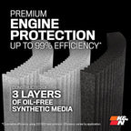 K&N Performance Diesel Dryflow Lifetime Engine Air Filter: Increase Power: Premium, Washable: Compatible with 2013-2024 RAM: 2500, 3500, 4500, 5500, 33-5005HBK