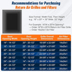 Fancat Return Air Filter Grille for 16x20 Ducts, Steel Air Vent Cover with Removable Door for 1" Filters | Fits Sidewall & Ceiling | Outer Size: 18 5/8" W x 22 5/8" H