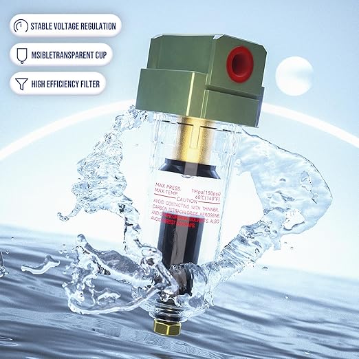 NPT 1/4 Auto Drain Air Pump Filter Pneumatic Water Trap for Air Compressor Oil Separator Compressed Airline Dryer Trap Inline Automatic AF2000-02D