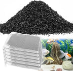 A1384 Activated Carbon Inserts for AquaClear 50 Filter, Aquariu Filter Replacement Media for Fluval up to 30-50 Gallons Aquariums, Fish Tank Activated Charcoal for Remove Odors, 6 Pack(80g/Bag)
