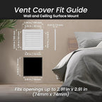 Repa Market 4 x 4 Inch (Outer) White Square Air Vent Cover - Plastic Fresh Air Intake Vent - AC Cover with Nylon Mesh Screen, Wall, Ceiling HVAC Return Air Register, Modern Soffit Vents