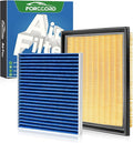 Cabin & Engine Air Filter Fit for 2010-2015 Toyota Prius L4 1.8L, Prius Plug-In 1.8L; 2012-2018 Prius V 1.8L Activated Carbon Cabin Filter Replace#CF10285 CA10741 17801-37020 Car Accessories