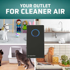 Germ Guardian GG1100B 7” Pluggable Small Air Purifier, Small Room Wall Air Sanitizer, Freshens Air, UV-C Light Kills Germs, Reduces Odors From Pets, Cooking, Mold, GermGuardian, 1-Yr Wty (Black)