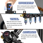 NEWPO 1/4'' NPT 5 Stage Air Dryer for Compressor,Air Compressor Water Separator System with 5＆0.01 Micron Filter Cartridge,Triple Desiccant Dryer Air Drying System, Metal Bowl Semi-Auto Drain (Black)