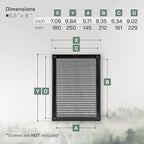 Vent Systems 5.5" x 8" Inch (Opening Dimensions) - Pack of 2 - Plastic Black Soffit Vent Cover - Flat Rectangular Air Vent Grille - Air Vent Deflector - HVAC 7" x 10" Inch (Overall Dimensions)