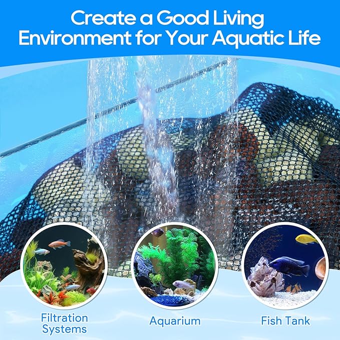 Aquarium Filter Media Bags for Aquarium with Zipper, Reusable Strong Polyester Fine Mesh Bag for Activated Carbon, Bio Filter Balls, Ceramic Rings, Filter Stones, Biospheres 8 Pack 7.8" x 5.9"