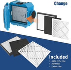 800CFM Hepa Air Scrubber with 3-Stage Filtration, Stackable Negative Air Machine, Commercial Air Purifier with MERV-10/HEPA/Carbon Filters for Water Damage, Construction, Industrial and Home Use