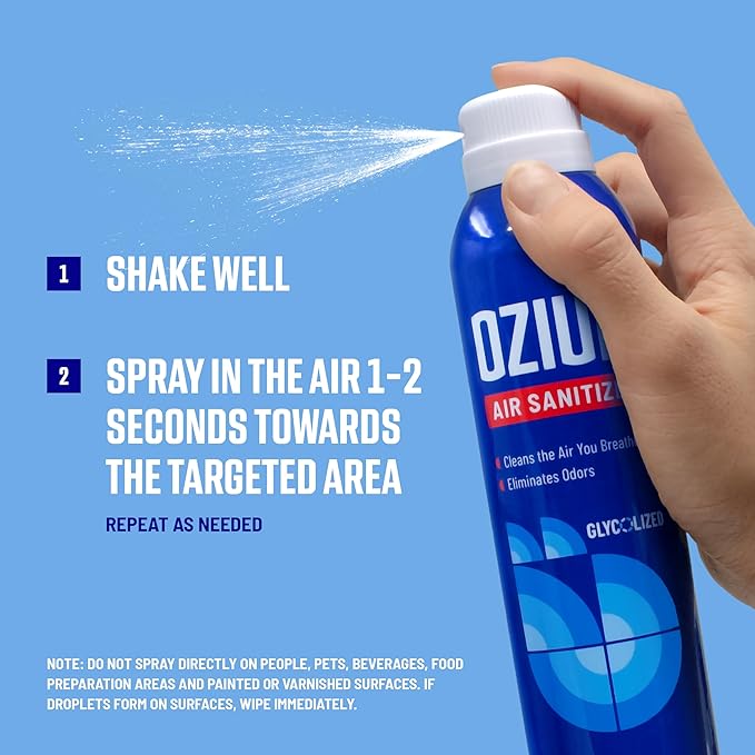 Ozium 8 Oz. Air Sanitizer & Odor Eliminator for Homes, Cars, Offices and More, Vanilla Scent, Pack of 6