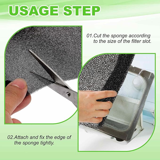 Fan Replacement Filters 4 Pcs Fan Filter Foam Sponge (6" x 6" x 0.39", 40ppi) - Breathable, Soft for Air Compressors Inverter Chassis Vacuum Cleaners