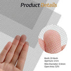 4 Pack 304 Wire Mesh Screen,11.8"X8.2" Heat-Resisting Metal Mesh, 20 Mesh Stainless Steel Mesh,Durable and Rustproof for Ventilation, Filtration, and Pest Filters