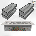 Floor Register Vent Cover Filter Net, 4"x12" Air Vent Screen Mesh Covers Catcher Filter Hoods for Home Floor Registers Vent Filters, Black (4 Packs)