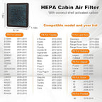 CF10285 CP285 Cabin Air Filter with Activated Carbon, Compatible with Toyota Camry, RAV4, Highlander, Corolla, 4Runner, Sienna, Tundra, Prius, Lexus, Subaru Outback, Scion, Land Rover, Jaguar, Pontiac