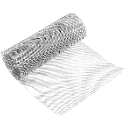uxcell 10 Mesh 118" x 12" Woven Wire Mesh, 304 Stainless Steel Air Vent Filter Screen, Window Screen Mesh for DIY Projects Vents Cover Filtration Animals Fence
