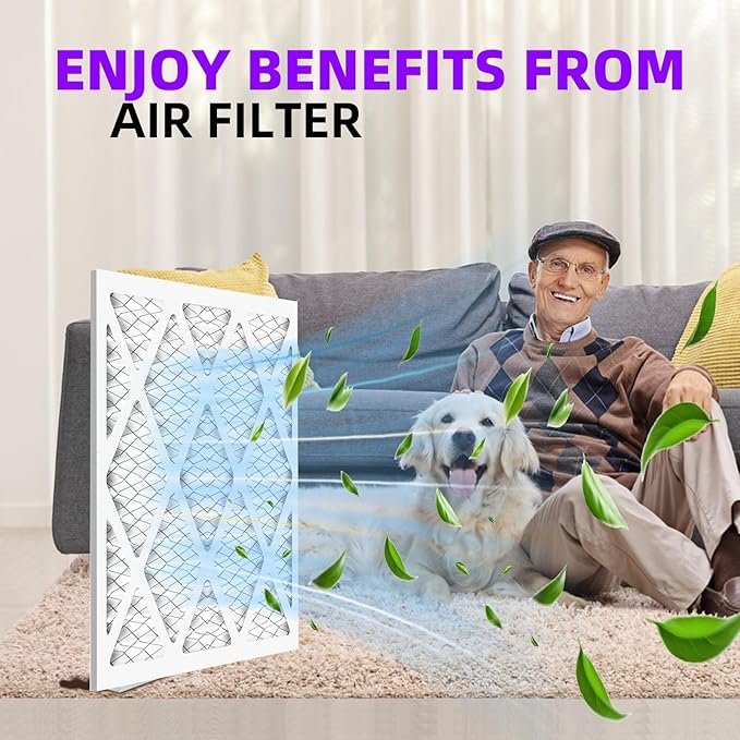 14x18x1 MERV 13 (6-Pack) Pleated Air Filter (Actual Size: 13.5"x17.5"x0.75") MPR 1900 & FPR 10, Furnace Air Filters 14x18x1 air filter