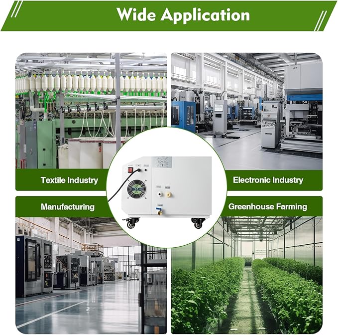 Ultrasonic Industrial Agricultural Humidifer, 0.79Gal/H Smart Commercial Humidifier with LCD Screen & humidity Sensor Automatic Mist Cooling Sprayer Airflow for Warehouse Greenhouse Garden Etc