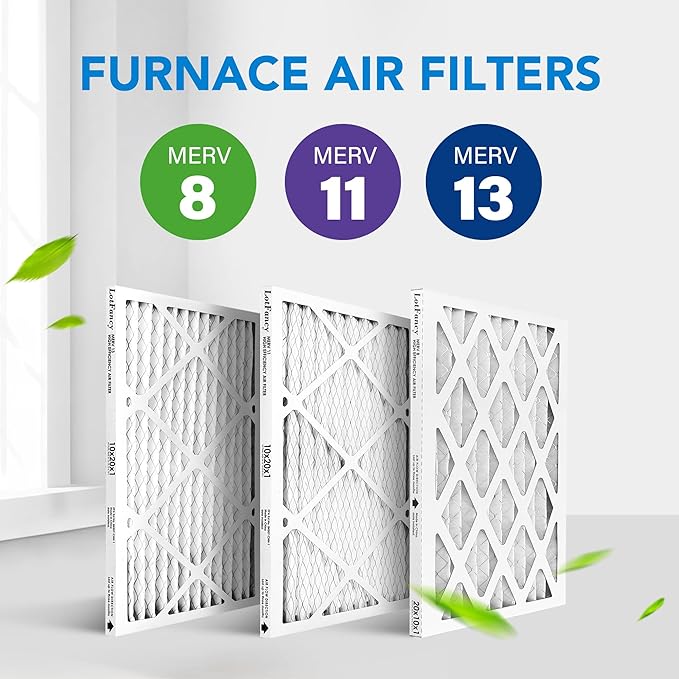 LotFancy 10x20x1 Air Filter MERV 13 4-Pack, Electrostatic Pleated HVAC Furnace Air Filter, Captures Pet Dander Smog Smoke, Actual Size: 9.75"x19.75"x0.75"