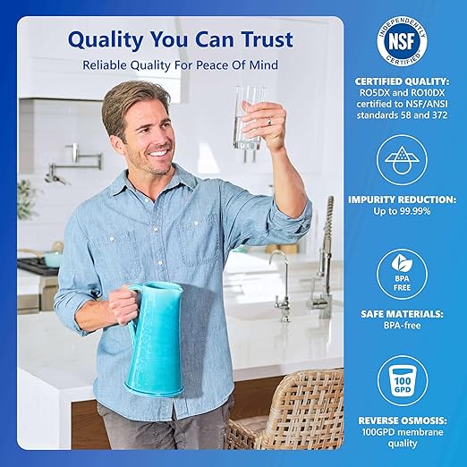 Express Water Reverse Osmosis Ultraviolet Water Filtration System – 100 GPD (Modern Chrome Faucet)