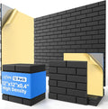 12 Pack Acoustic Panels with Self Adhesive, 12" X 12" X 0.4" High Density Sound Proof Foam Panels for Walls, Soundproof Wall Panels, Brick Sound Absorbing Panels for Home Studio Office Decor - Black