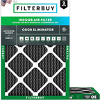 Filterbuy 22x24x1 Air Filter MERV 10 Odor & Allergy Defense with Activated Carbon (2-Pack), Electrostatic Pleated HVAC AC Furnace Filters Replacement, Made in USA (Actual Size: 21.50 x 23.50 x 0.75)