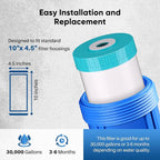 PUREPLUS 10" x 4.5" RFN10BB-SZ Whole House Iron & Manganese Reduce Water Filter Replacement Cartridge, 1 Pack