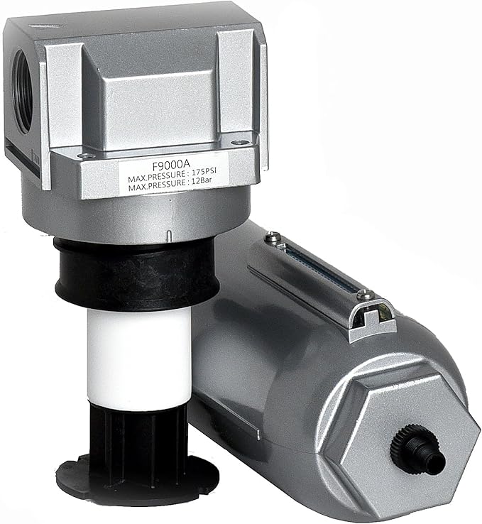 1" Inline Air Compressor In Line Water Moisture Filter Trap Separator Auto Drain
