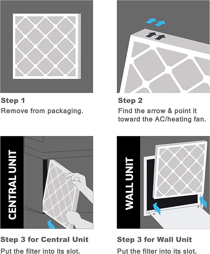 Aerostar 15x25x1 MERV 8 Air Filter, Pleated AC Furnace HVAC Filters (14.5x24.5x0.75), Electrostatically Charged for Allergies Dust Pet Dander Pollen Mold Lint, MPR 600 FPR 5, USA, 6 Pack