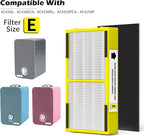 6 Pack FLT4100 HEPA Replacement Filter Size E Compatible With Guardian Technologies AC4100 AC4100CA, AC4150BLCA, AC4150PCA, AC4150P, AC4175W Purifier, Part # FLT4100 / FLT11CB4 / Filter E
