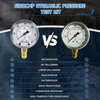 SINOCMP Hydraulic Pressure Gauge Test Kit Tractor Hydraulic Tester Set with 3 Gauges(25/40/60Mpa) 3 Hoses(64.5in) 11 Quick Connectors for Excavator Construction Machinery(Silver)