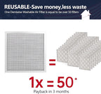 14x14x1 Electrostatic Air Filter, 8 Stage Washable Aluminum AC/HVAC Furnace Filter, Reusable Lifetime Permanent Air Filter, Easy to Clean,Increases Airflow(Actual Size:13.50x13.50x0.82)