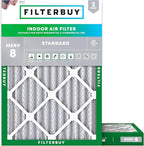 Filterbuy 10x17x2 Air Filter MERV 8 Essential Dust & Allergy Defense (2-Pack), Electrostatic Pleated Outer Filters for WEN 3410 (90243-027-2) Air Filtration System (Actual Size: 9.69 x 16.56 x 1.75)