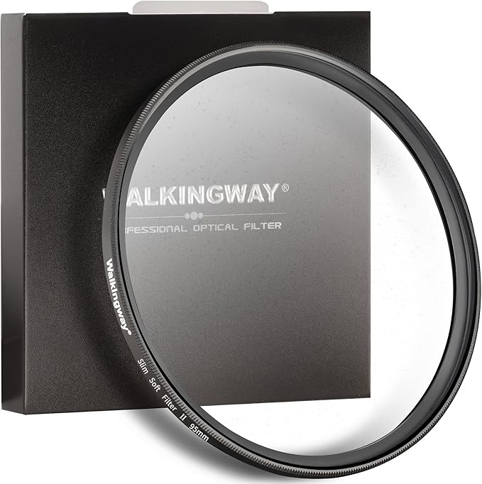 Walking Way 95MM White Mist Diffusion Filter - Stronger Soft Focus Circular Lens Filter - Dreamy Fog Effect Softening Camera Diffuser for Digital DSLR Camera (Medium-Soft 2, 95MM)