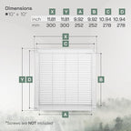 Vent Systems 10" x 10" Inch (Opening Dimensions) - Pack of 50 - Plastic White Soffit Vent Cover - Flat Square Air Vent Grille - Air Vent Deflector - HVAC 12" x 12" Inch (Overall Dimensions)