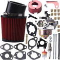 Upgrade Carburetor Air Filter Adapter Pipe Jet Stage 2 Kit for Predator 301cc 420cc 13hp 15hp GX340 GX390 389cc Mini Bike Parts(Red)