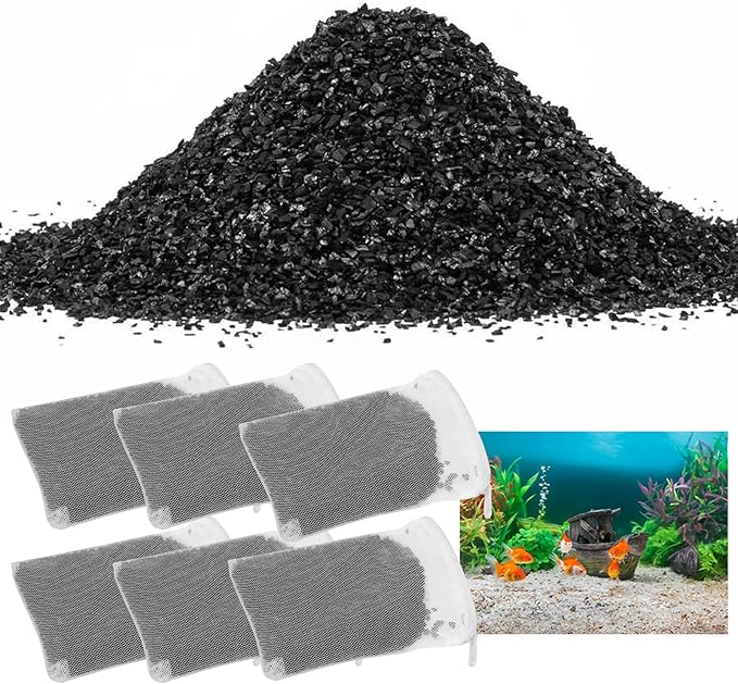 Activated Carbon Inserts for AquaClear 10-30 Gallon Filter, Aquarium Carbon Media for Fluval Aqua Clear, Charcoal for Fish Tank Filter A1382 (6 Pack 60g/Bag)