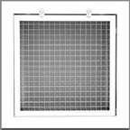 HVAC Premium 14'' x 14'' Cube Core Eggcrate Return Air Filter Grille for 1'' Filter - Aluminum - White [Outer Dimensions: 15.75 X 15.75]