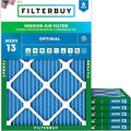 Filterbuy 17x21x1 Air Filter MERV 13 Optimal Smoke & Allergy Defense (6-Pack), Electrostatic Pleated HVAC AC Furnace Filters Replacement, Made in USA (Actual Size: 16.50 x 20.50 x 0.75)