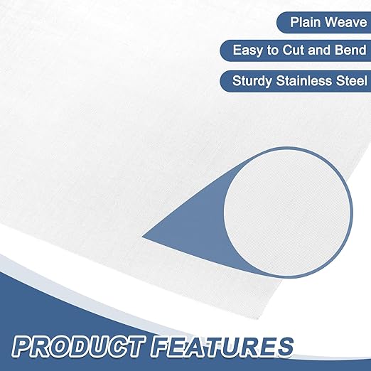 uxcell 150 Mesh 79" x 16" Woven Wire Mesh, 304 Stainless Steel Air Vent Filter Screen, Window Screen Mesh for DIY Projects Vents Cover Filtration Animals Fence