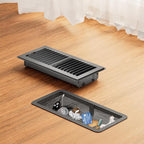 Floor Register 4 x 10 Inch, HG Power Heavy Duty Floor Vent Covers for Home with Screen Net, Adjust Metal Rust Proof Finish Air Vent for Kitchen, Heat, Office