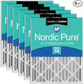 Nordic Pure 16x24x4 (Actual Size: 15 3/8 x 23 3/8 x 3 5/8) Pleated Air Filters MERV 14 Plus Carbon 6 Pack