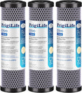 1 Micron 10" x 2.5" Whole House CTO Carbon Sedimen Water Filter Compatible DuPont WFPFC8002, WFPFC9001, SCWH-5, WHCF-WHWC, FXWTC, RO Unit for Under Sink & Countertop Filtration System,3Pack
